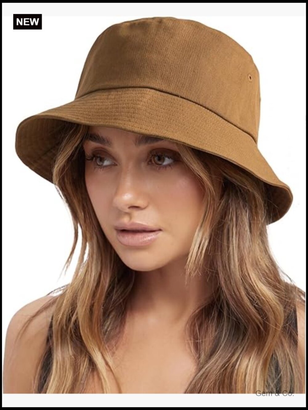 Washed Cotton Bucket Hat with Adjustable Chin Strap - Packable Sun Hat for